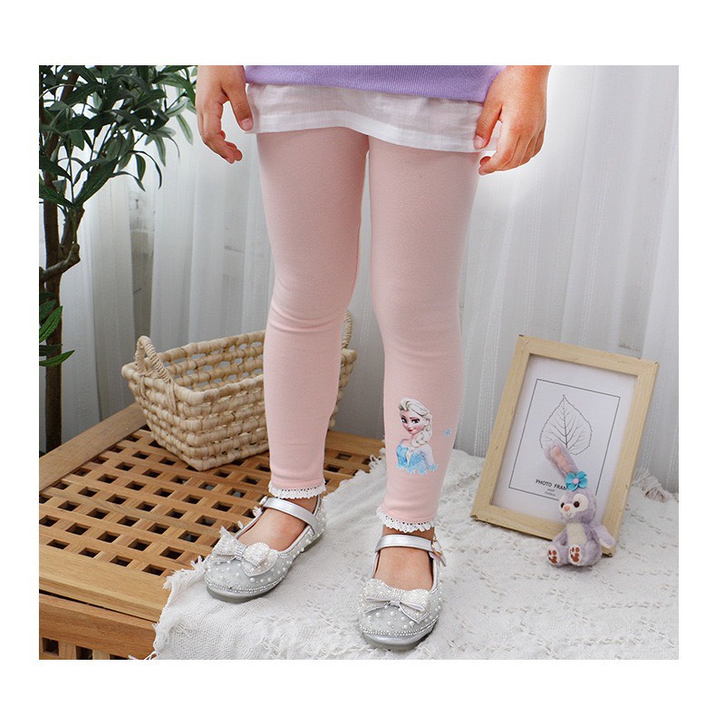 Quần Legging dài ELSA phối Zen siêu đẹp dễ thương cho bé gái (Sz 7 - 30kg)