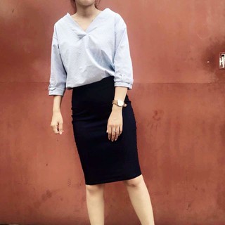 Chân váy đen bút chì công sở