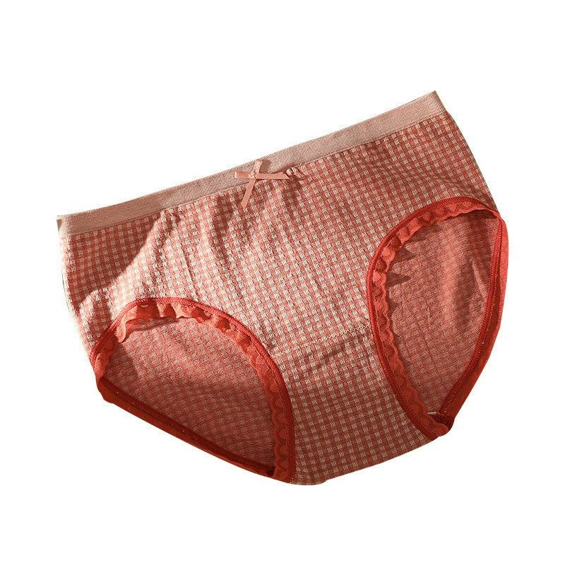 Hộp 5 quần lót nữ cotton, quần chip nữ kẻ caro mềm mịn