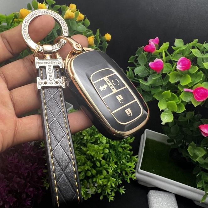 Bọc chìa khóa- ốp chìa khóa  Đen vàng Honda HRV 2022 honda civic 2022