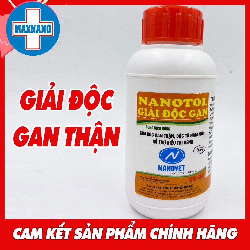 NANOTOL 250ml GIẢI ĐỘC GAN - GIẢI ĐỘC GAN THẬN, CHỐNG ĐỘC TỐ NẤM MỐC