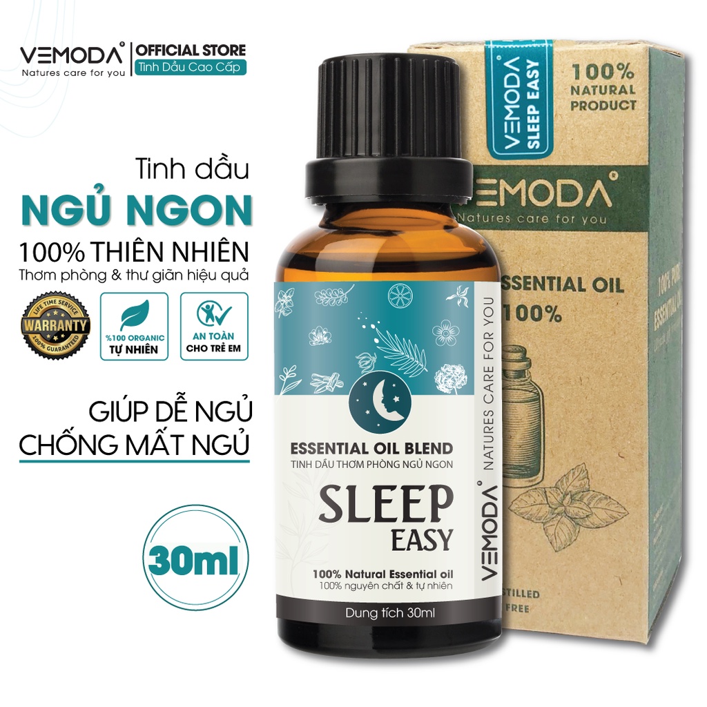 Tinh dầu ngủ ngon Sleep Easy Vemoda giúp xông phòng, thơm không gian, cải thiện giấc ngủ, giúp ngủ sâu giấc