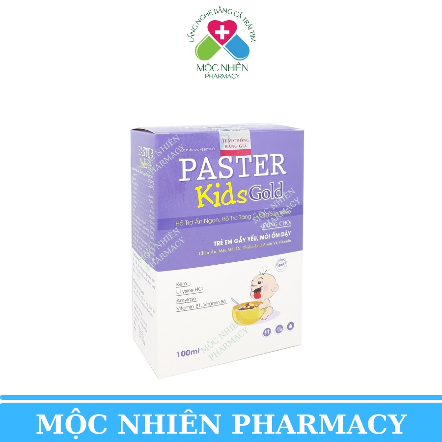 Tăng Sức Đề Kháng Cho Bé, Tăng Sức Đề Kháng, Paster Kids Gold, Vị Thơm Ngon, Dễ Uống, Mộc Nhiên Pharmacy