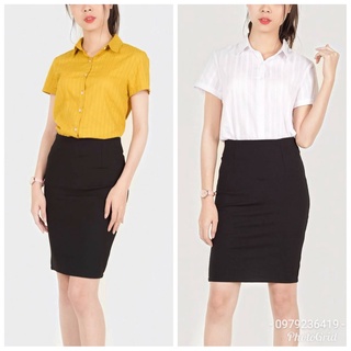 Chân váy công sở, Chân váy bút chì hàng xuất chất Umi Hàn mã ngắn