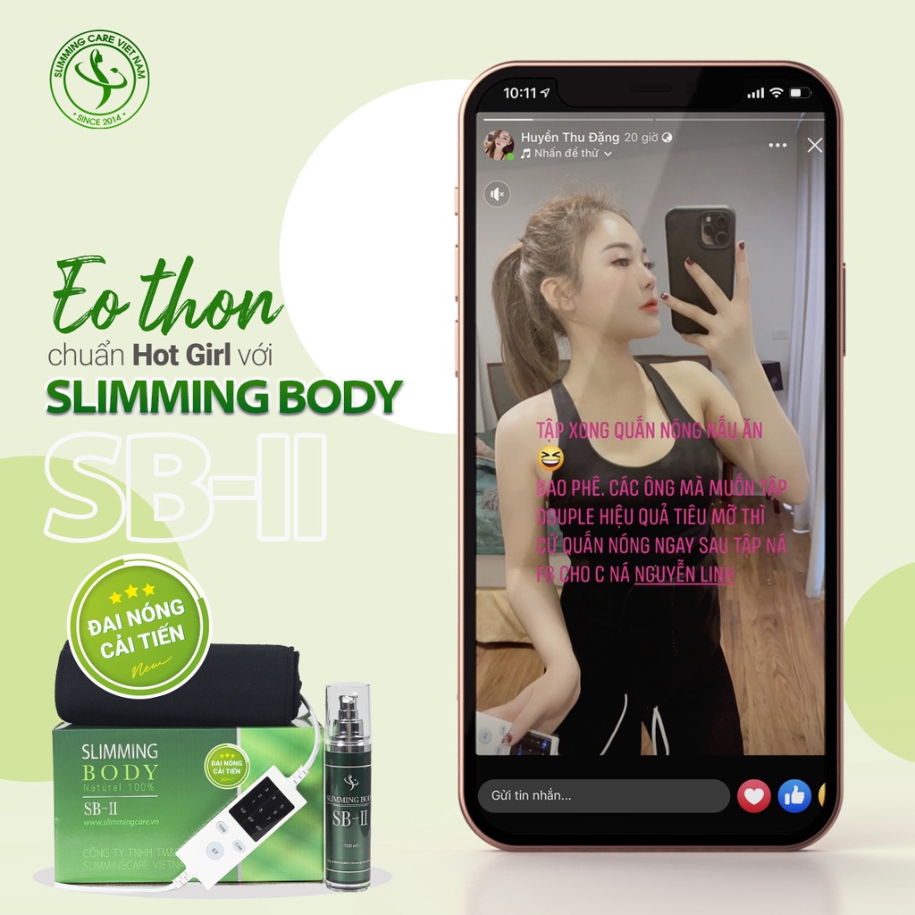 Bộ đai ủ nóng Slimming Body cải tiếng, đánh tan mỡ, săn chắc da.( Chính hãng)