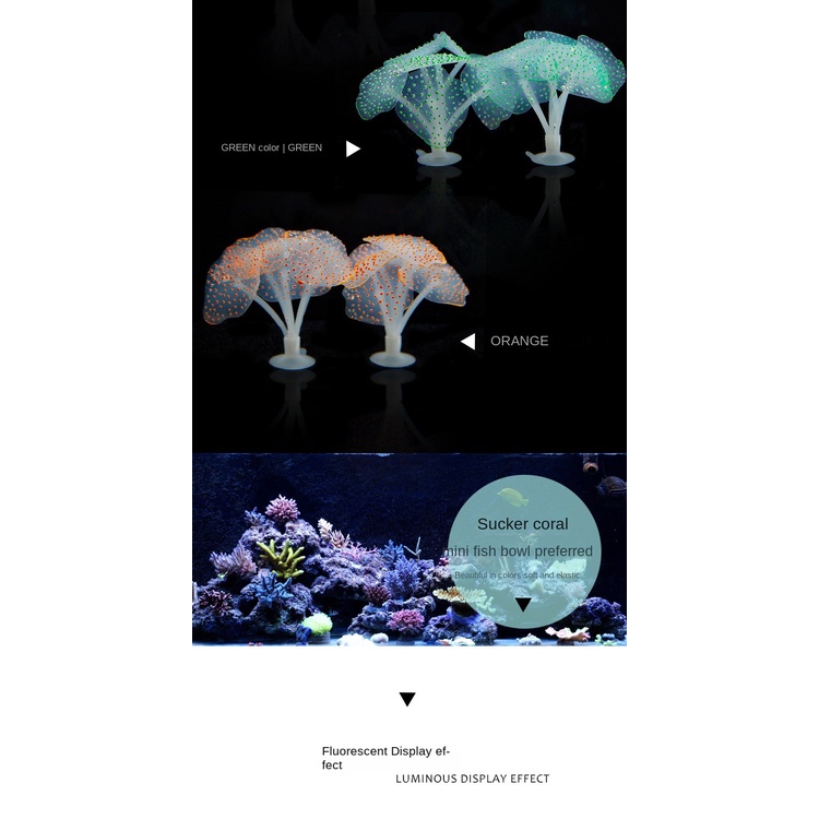 Trang Sức Bể Cá Bằng silicone Màu Cam San Hô Đặc Biệt