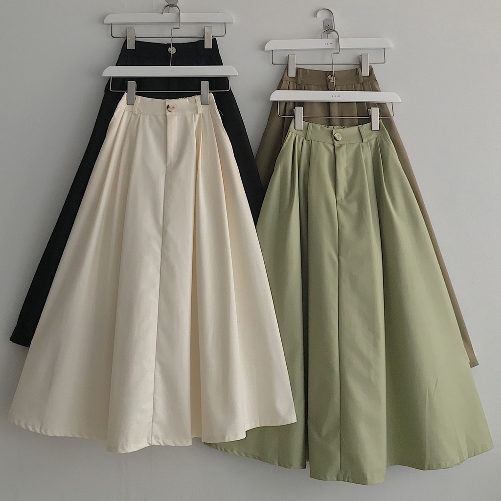 Chân Váy Dài Nữ JEM CLOSET Style Công Sở Dáng Chữ A Chất Tây Chéo Thô SKALE 3404