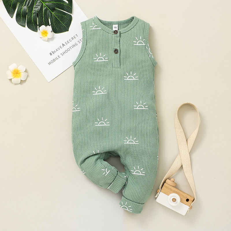 Body Không Tay Cho Bé Trai Sơ Sinh 0-24 Tháng,Bodysuit Liền Thân Mùa Hè Áo Liền Quần Cho Bé trẻ em