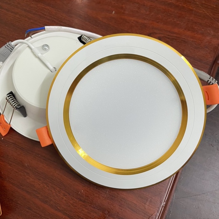 Đèn Âm Trần 9W 3 Chế Độ/ Viền Vàng/Viền Bạc, Đèn Led Trang Trí Trần Thạch Cao
