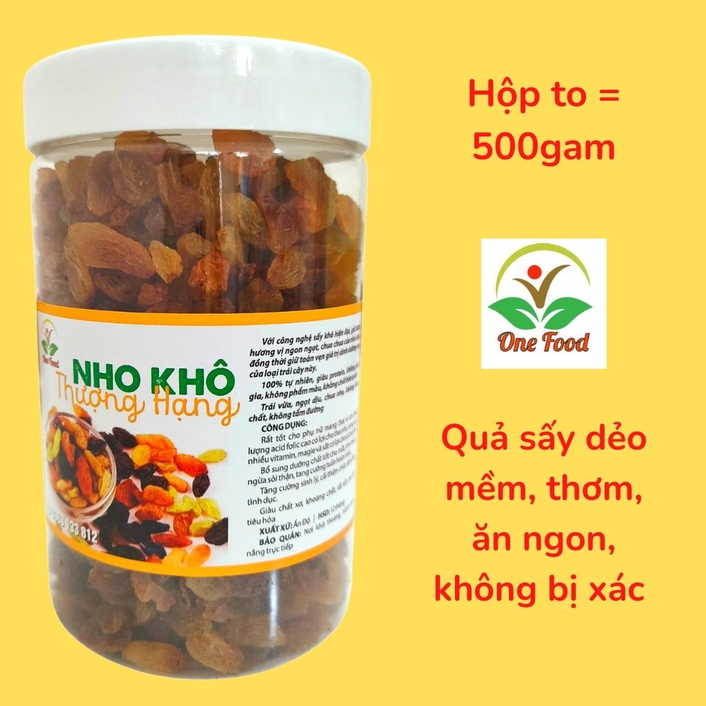 NHO KHÔ -  Nho Nâu Ấn Độ  Loại 1 Chuẩn Ngon Đặc Biệt, Trái Cây sấy, Đủ Loại, OneFood68