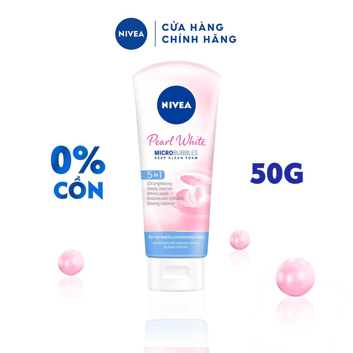 [Mã FMCGMALL -8% đơn 250K] Sữa rửa mặt NIVEA Pearl White giúp trắng da ngọc trai (50g) - 86704
