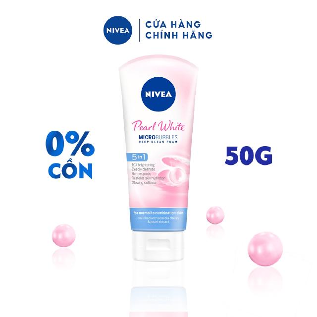 Sữa rửa mặt NIVEA Pearl White giúp trắng da ngọc trai (50g) - 86704