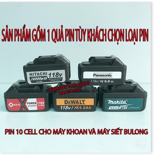 Pin máy siết bulong 10 cell màu xám