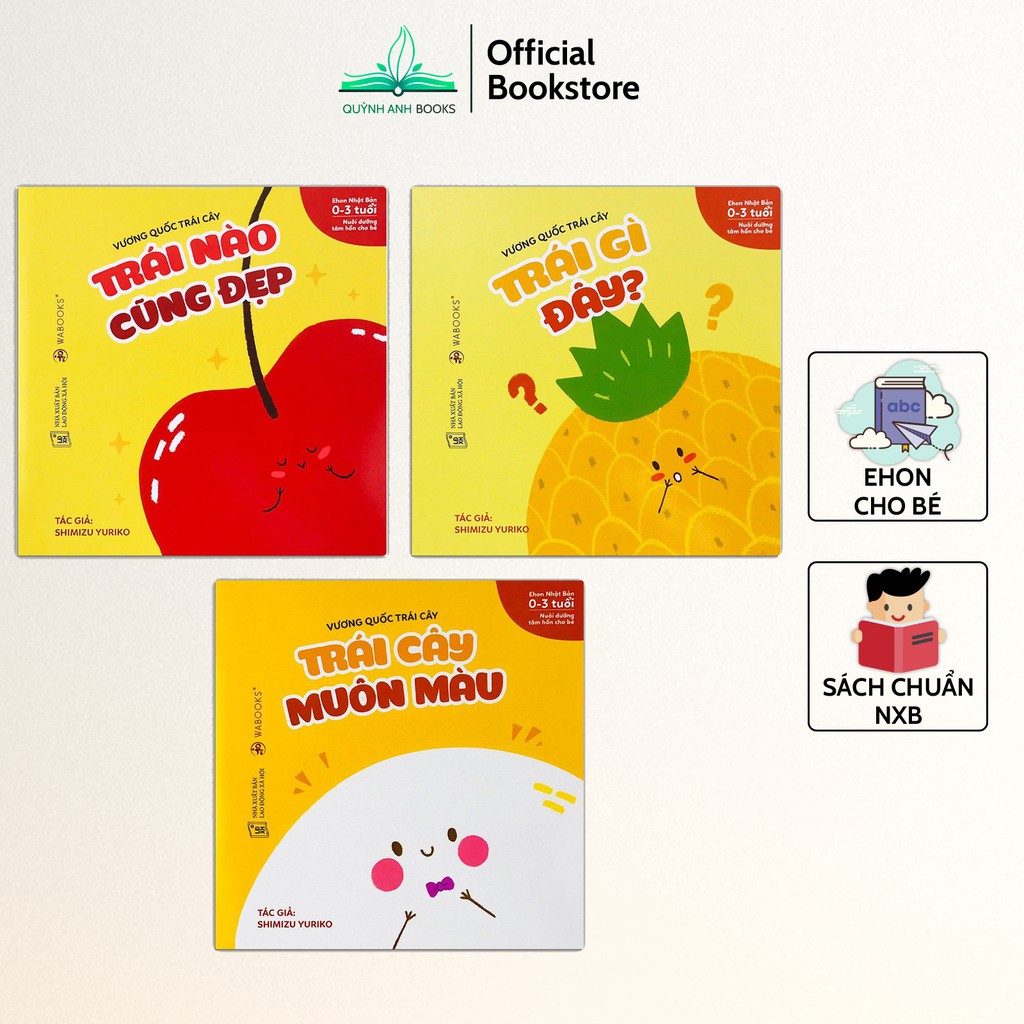 Sách - Ehon Vương quốc trái cây tạo thói quen đọc sách cho bé từ 0-2 tuổi (Bộ 3 quyển) - NPH Wabooks