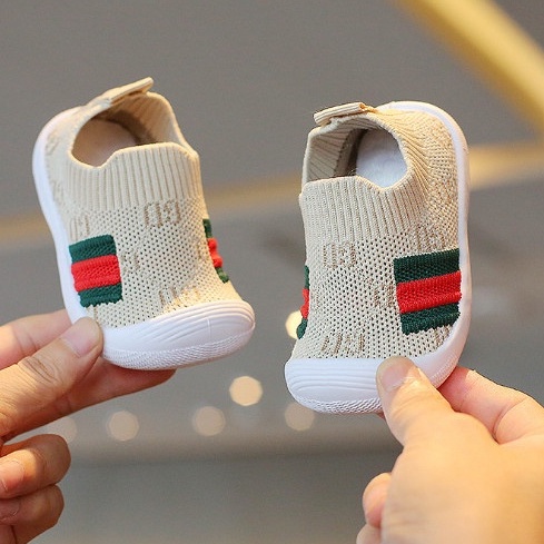 Giày Bún cổ chun GD Cho Bé Trai Bé Gái Tập Đi Co giãn Thoáng Khí Chống Vấp Đế Mềm cho bé từ 0-2 tuổi