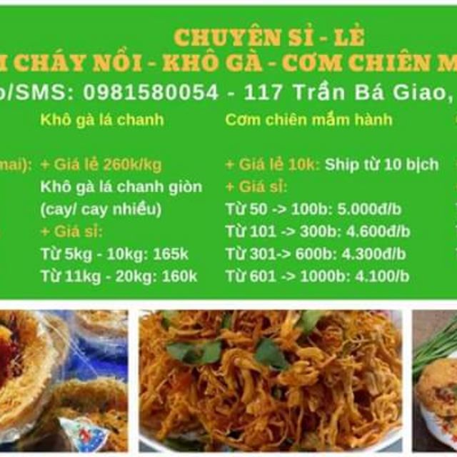 Cơm chiên mắm hành sỉ lẻ