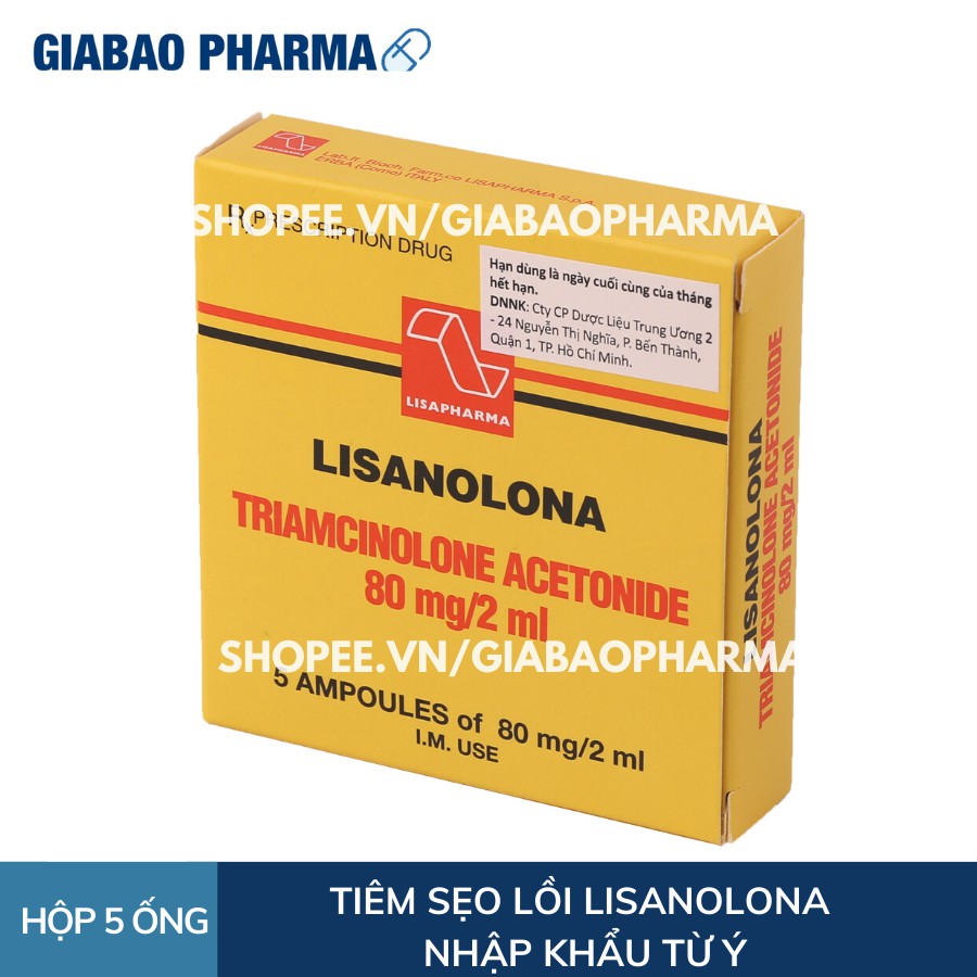 Tiêm sẹo lồi LISANOLONA nhập khẩu từ Ý- HỘP 5 ỐNG