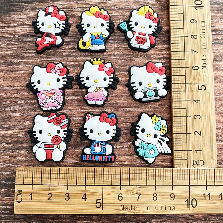 Nút Gắn Jibbitz, Sticker Trang Trí Giày Dép Hình Hello Kitty