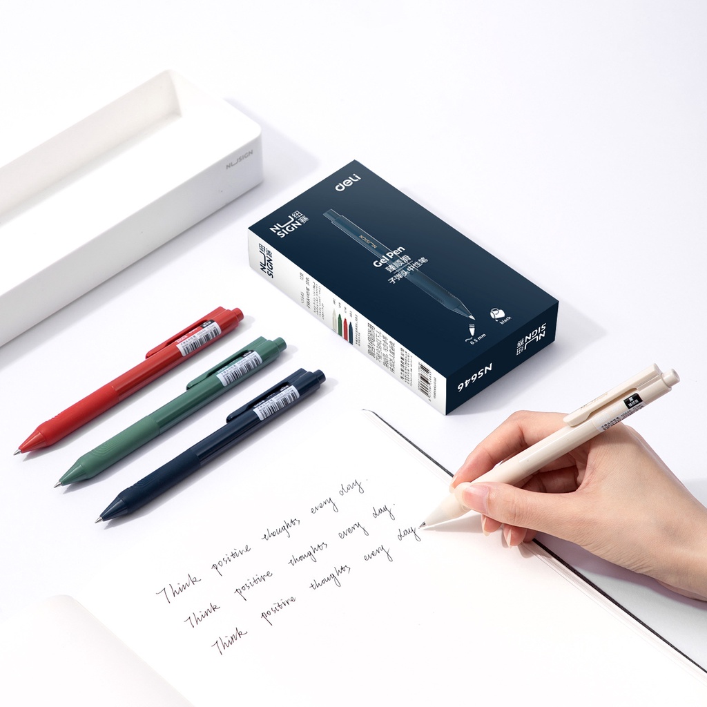 Deli Bút Mực Đen Ngòi 0.5mm Phong Cách Retro