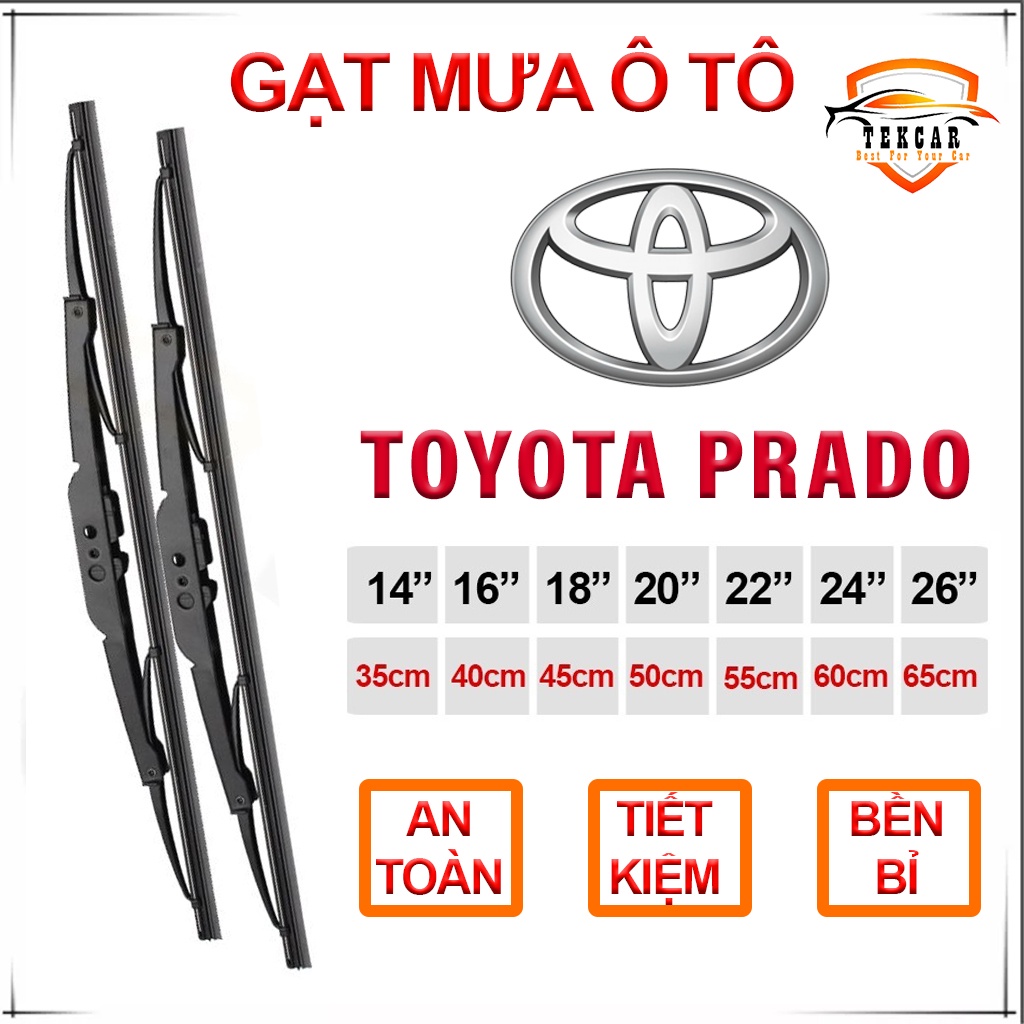 [1 CẶP ] Gạt mưa ô tô xe Land Cruiser Prado cần gạt kính khung xương sắt lưỡi silicon lưỡi gạt nước mưa oto xe hơi