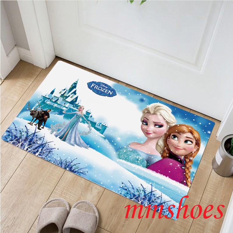 Thảm Lót Sàn Chống Trượt Thấm Hút Tốt In Hình Công Chúa Elsa Anna Trong Phim Frozen