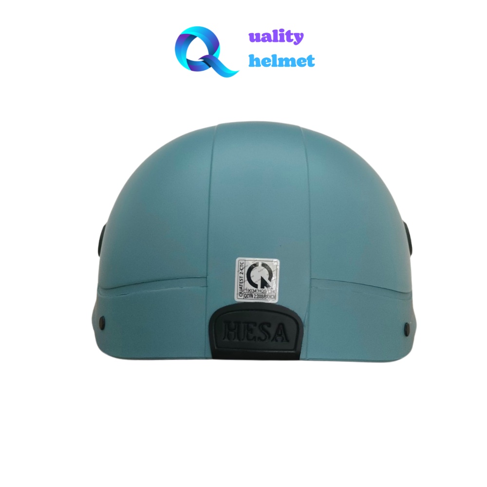 Mũ bảo hiểm nón sơn nửa đầu 1/2 cao cấp màu xanh có lỗ thông gió hàng chính hãng