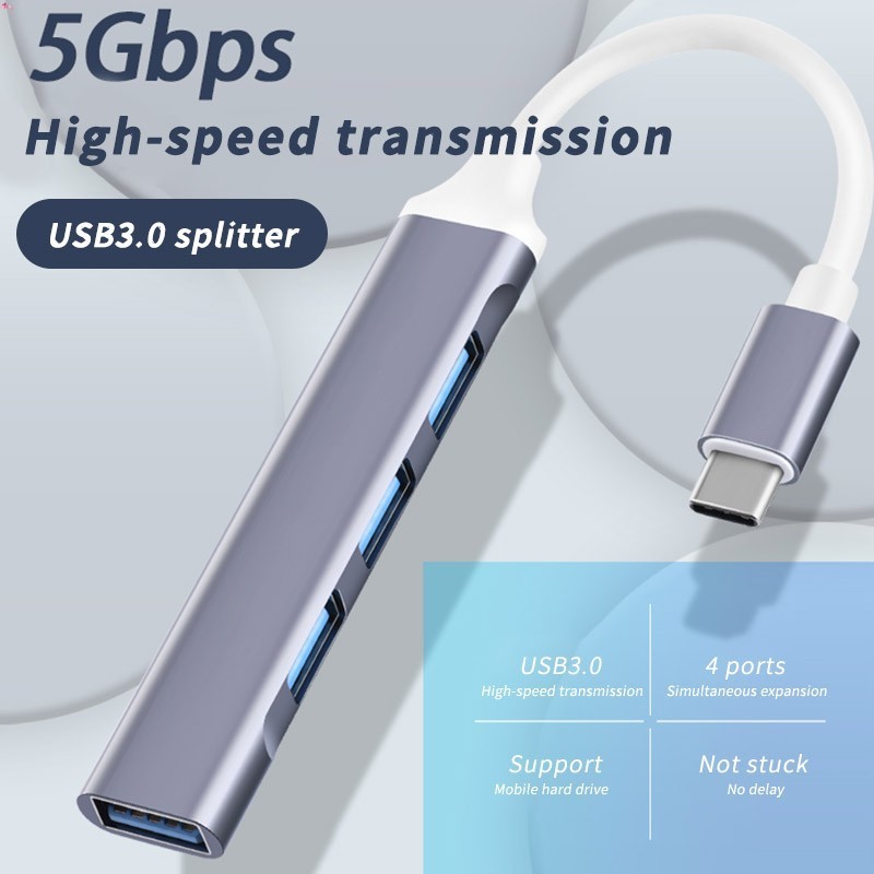 Hub Chia 4 Cổng Usb C 3.0 Type C 3.1 Otg Cho Lenovo Xiaomi Macbook Pro 13 15 Air Pro