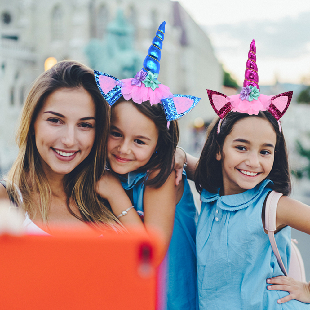 EPOCH 1 Băng Đô Hình Sừng Kỳ Lân Đính Hoa Dễ Thương Cho Bé