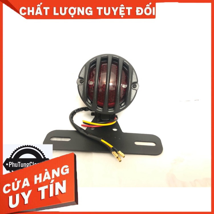 Đèn hậu độ classic cỡ trung có lưới bảo vệ, kèm pad bắt biển số