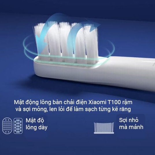 Bàn chải điện Xiaomi Mijia T100 - NEW 2022, rung tần số cao siêu sạch, chống nước-Bảo hành 12 tháng