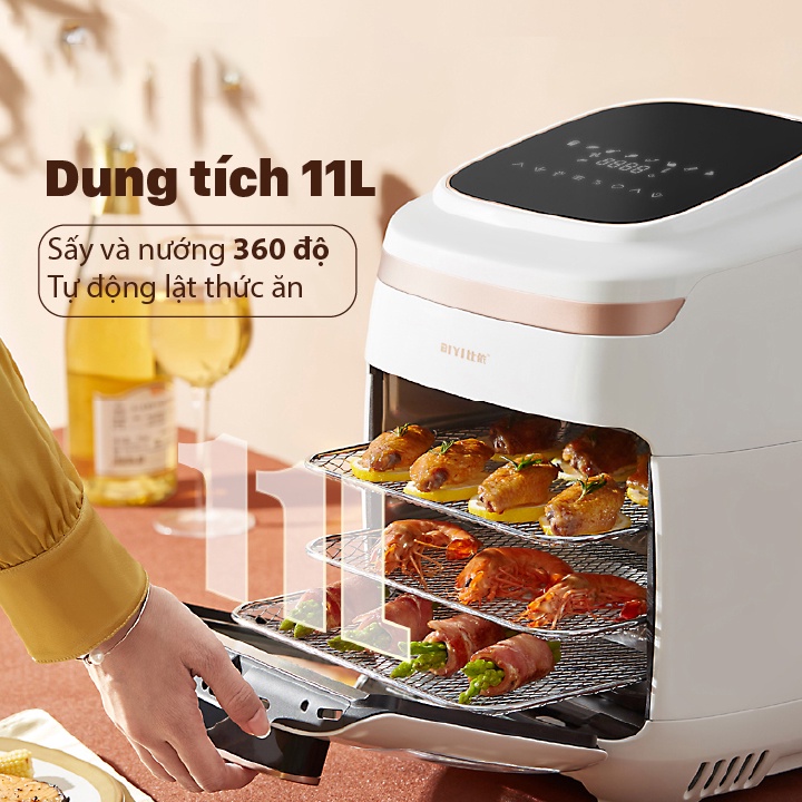 [Mã ELHADEV giảm 4% đơn 300K] Lò nướng chân không BIYI AF602A 11L 2000W, Bảo Hành 12 Tháng