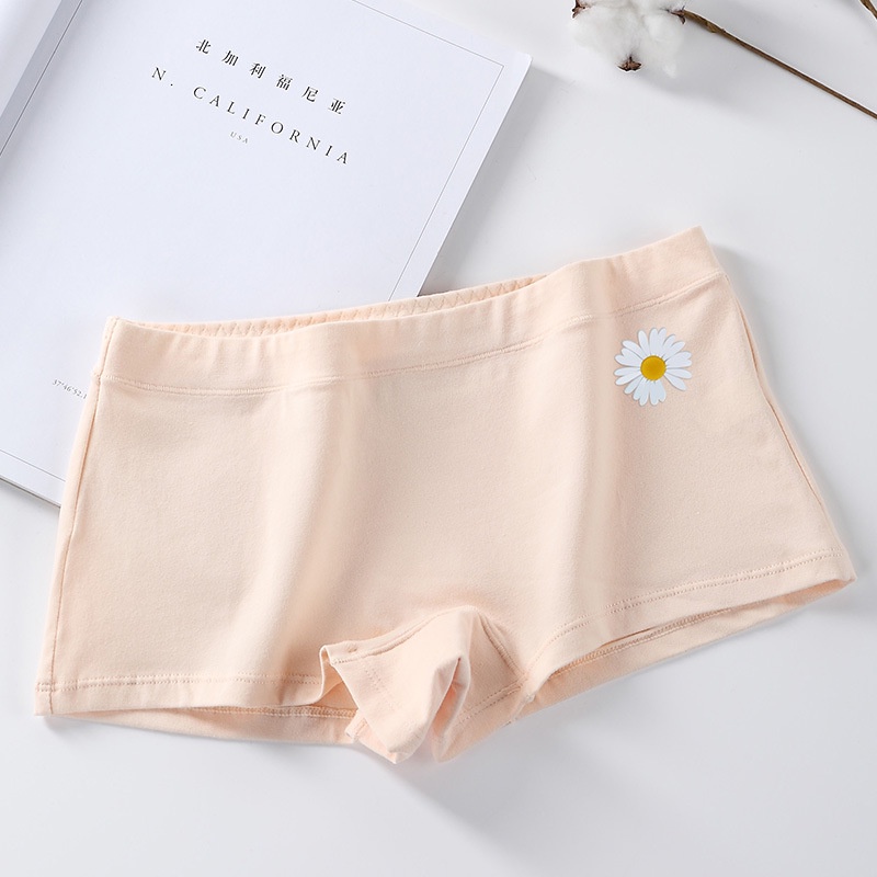 Quần lót nữ cotton cạp thấp Daisy Boxer kháng khuẩn co dãn thấm hút_NuciFera