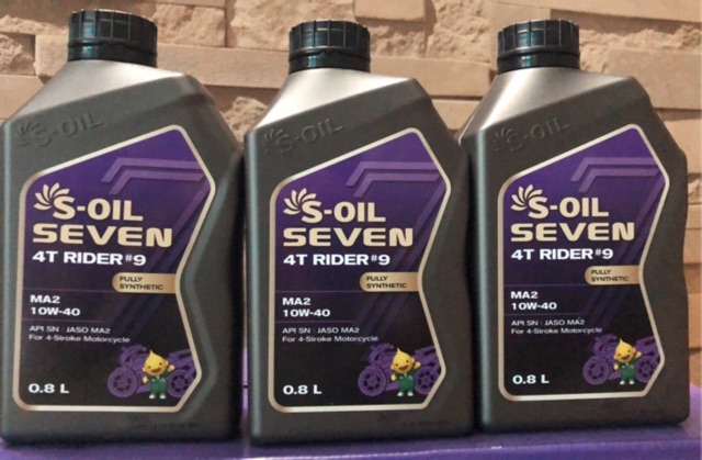 Thùng dầu nhờn động cơ S-Oil Seven 4T Rider 10W40 0,8x12 Dành Cho Xe Côn, Xe số