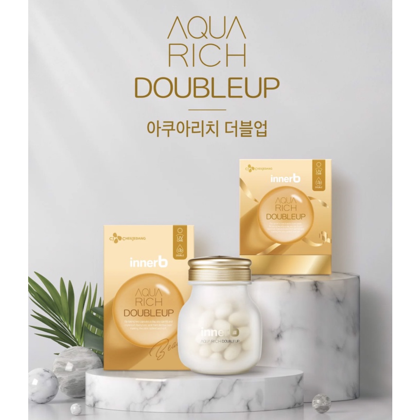 Viên Uống Cấp Nước Innerb Aqua Rich Double Up (Tặng Kèm Túi Trang Điểm)