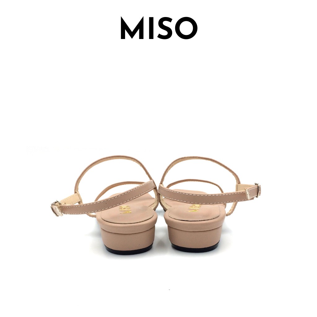 Giày sandal nữ basic mũi vuông trendy quai ngang mảnh gót 2cm nhẹ nhàng nữ tính MISO M008