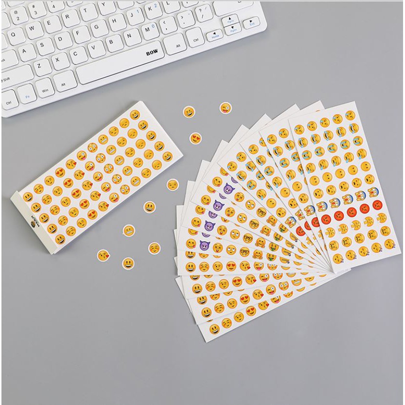 Sticker Emoji 660 hình - nhãn dán biểu tượng cảm xúc - set 12 tấm