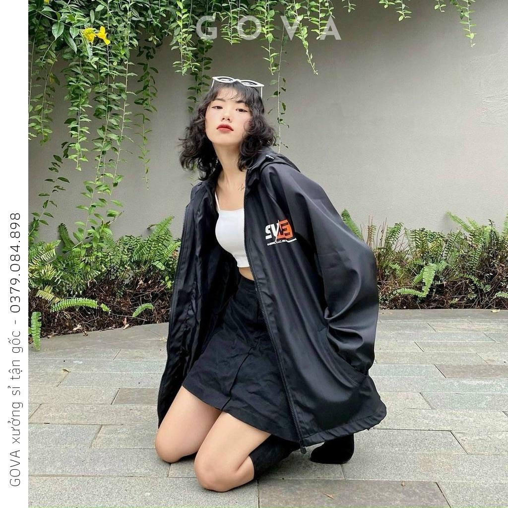 Áo khoác dù SWE LOGO nam nữ form rộng Unisex 2 lớp Chống Nắng Siêu Hot ulzzang Jacket Bomber GOVA