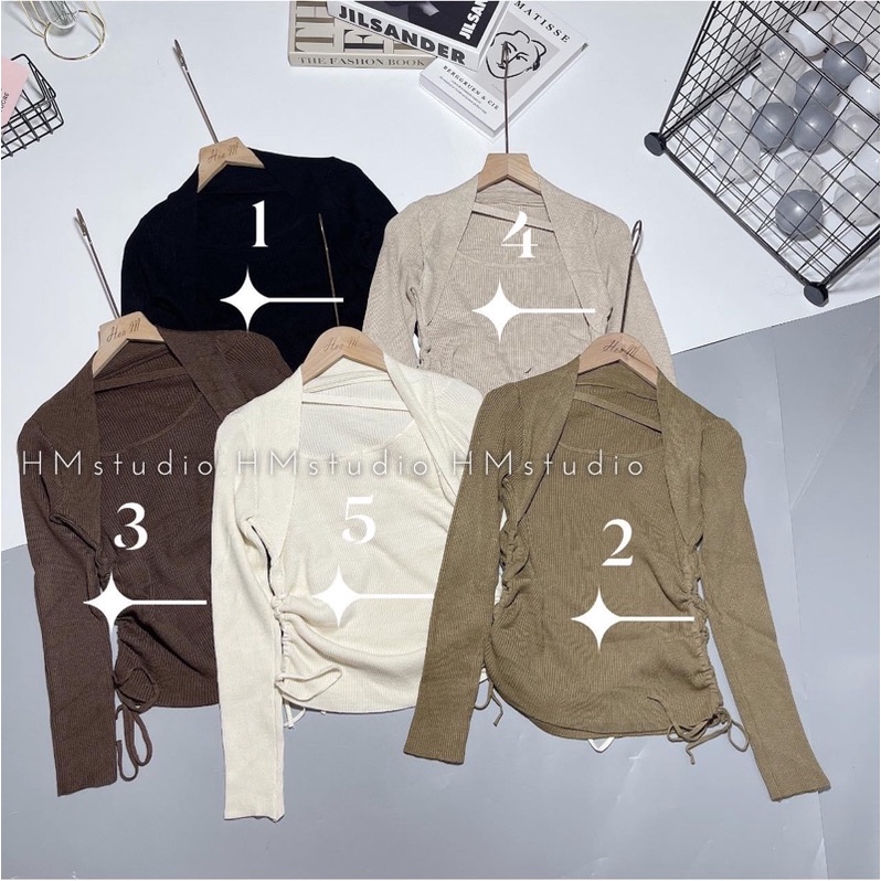 Áo Dài Tay Cổ Vuông Dây Rút 2 Bên Sườn From Ôm Chất Đẹp Hàng Loại 1 | BigBuy360 - bigbuy360.vn