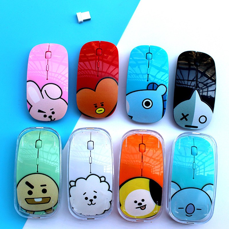 Chuột máy tính không dây họa tiết linh vật BT21 cho người hâm mộ nhóm BTS6/4