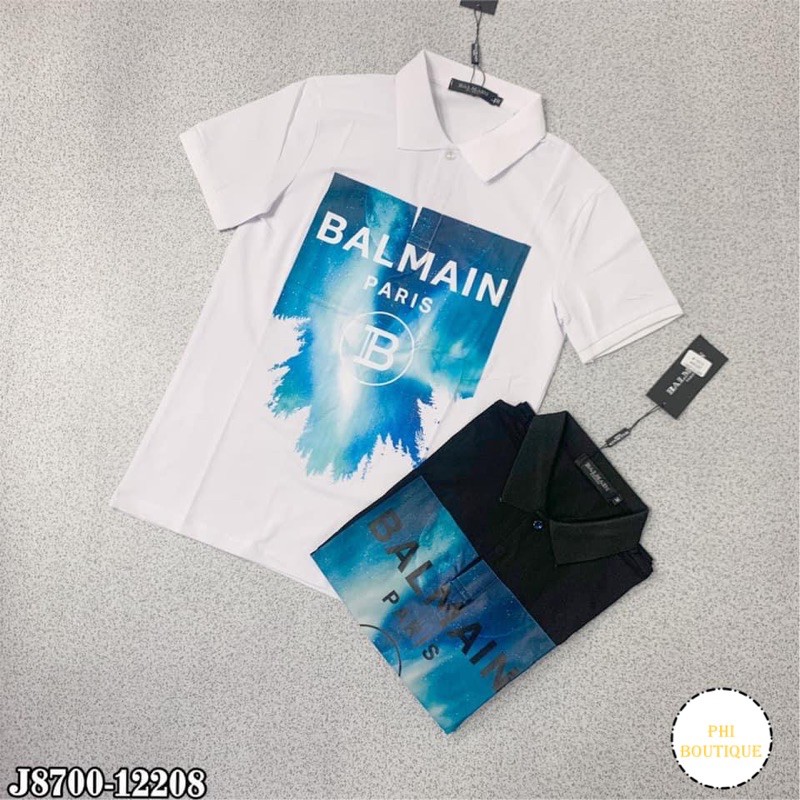 Áo Polo Balmain Nam Dập Hình Chữ Cực Đẹp