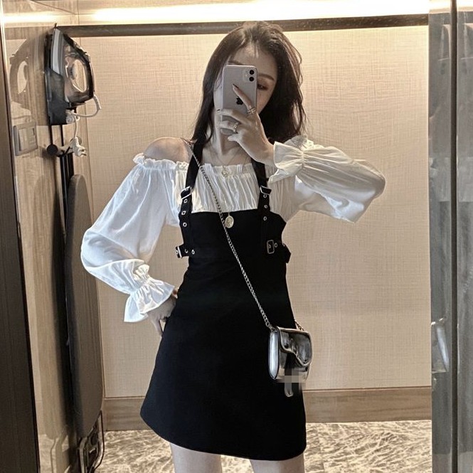 [Mã SKAMA06 giảm 8% tối đa 50K đơn 250K] Đầm váy nữ hai dây dạo phố dự tiệc tay dài Ulzzang | BigBuy360 - bigbuy360.vn