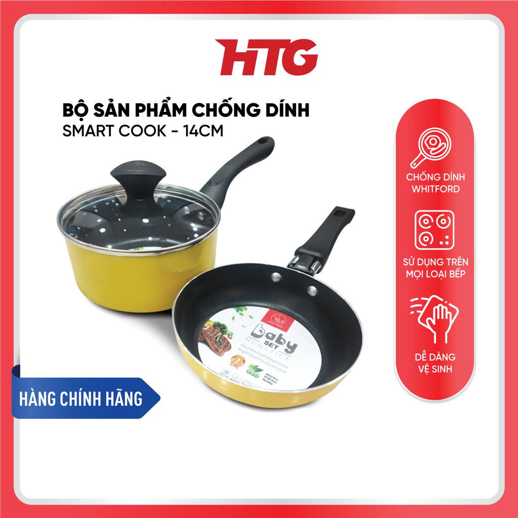Bộ nồi chảo chống dính quấy bột cho bé Smartcook Baby Star 14cm - Thương hiệu Elmich