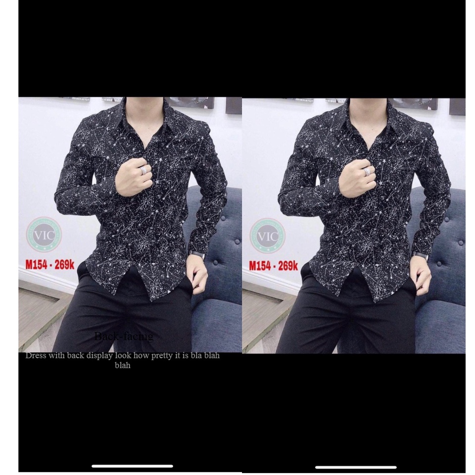 Áo sơ mi nam ánh kim sa chất lụa nhập cao cấp