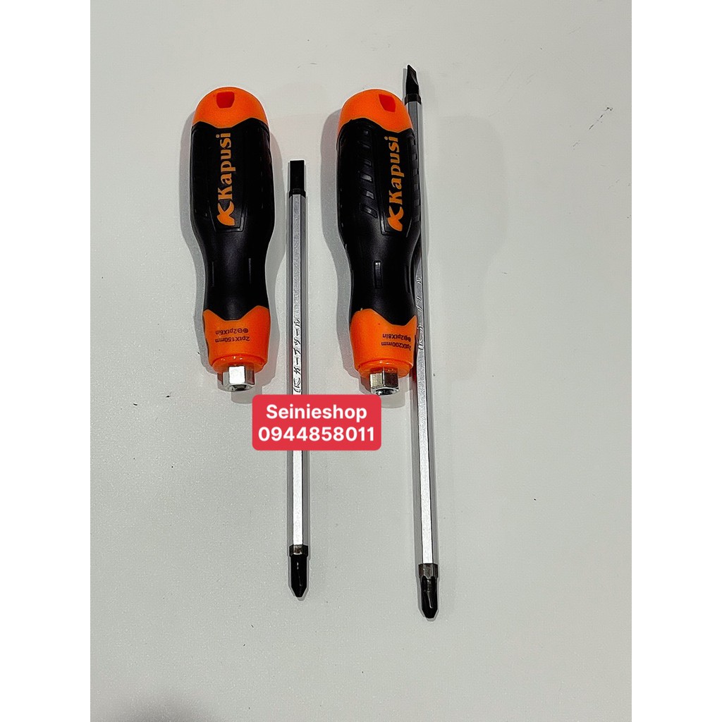 Tua vít 2 đầu cán nhựa dẻo KAPUSI cao cấp 6x100 6x150 6x200