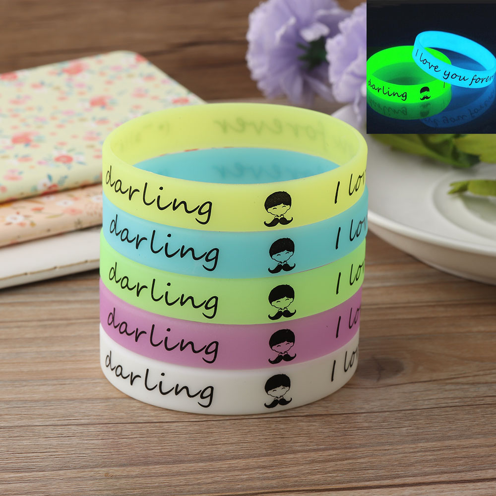 Bộ 1/5/10 Vòng Tay Silicone Phát Sáng Trong Bóng Tối Cho Nam Và Nữ