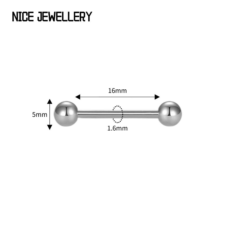 Khuyên Lưỡi Dài 14mm Bằng Thép Titan 316L Chống Dị Ứng Đa Năng