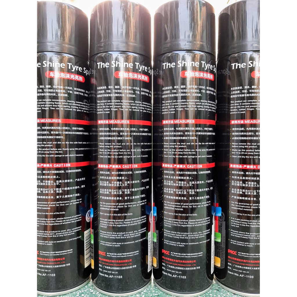 Xịt Đánh Bóng Lốp Xe Hot Shine Làm Bóng Lốp Vỏ, Làm Sạch Đen Lốp Vỏ Xe