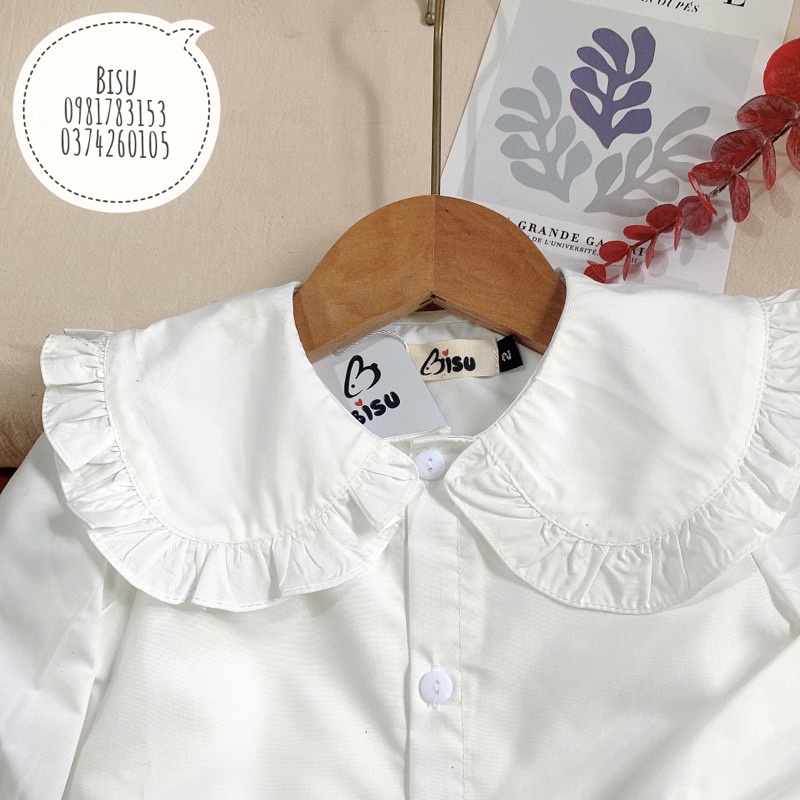 Áo sơmi bé gái, áo sơmi cho bé gái cổ sen chất liệu cao cấp đủ size cho bé 8 - 32kg