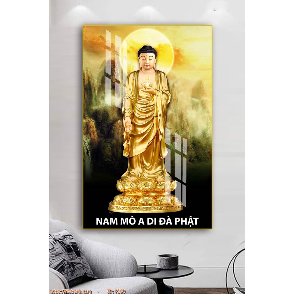 Tranh phật giáo 60x90cm - Tranh treo tường in UV ( Tráng gương bóng) | BigBuy360 - bigbuy360.vn