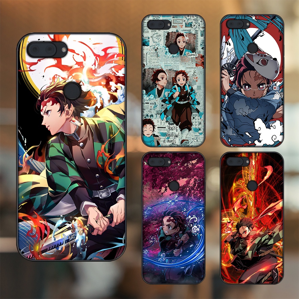 Ốp lưng Xiaomi Mi 8 Lite viền đen in hình Tanjiro Kimetsu No Yaiba